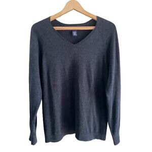 Oxford Golf Women’s Gray V-Neck Pullover‎ Sweater Sz L